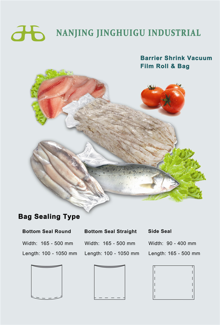 Barrier Vacuum Shrink Packing Films Bags for Packing Fresh or Frozen Fillet Salmon fish
