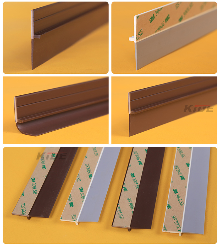 Soft and hard composite design rubber weather stripping pvc door bottom seal