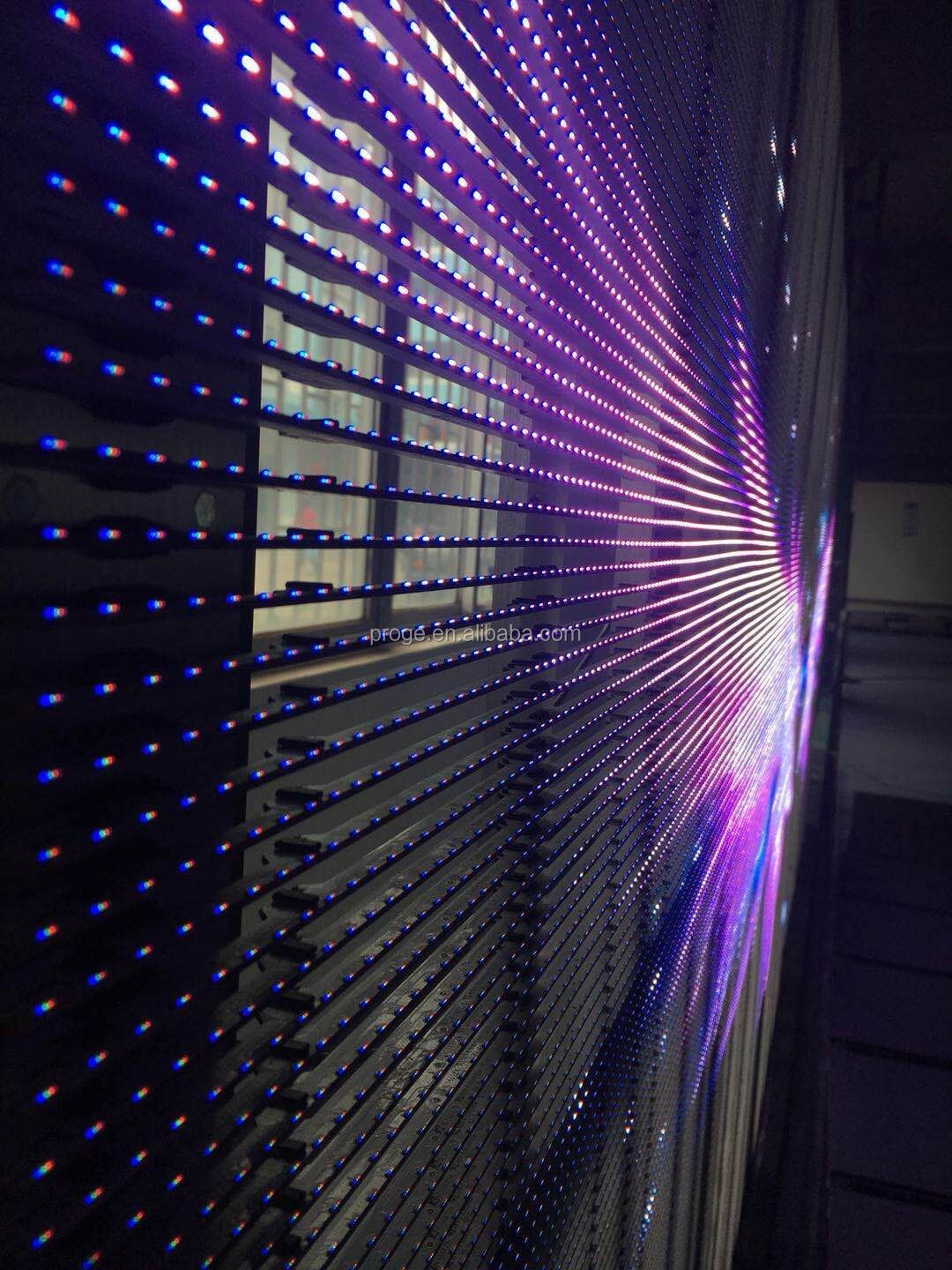 1000x1000mm压铸面板防水smd 3806 p10.42户外全彩透明窗帘led显示屏