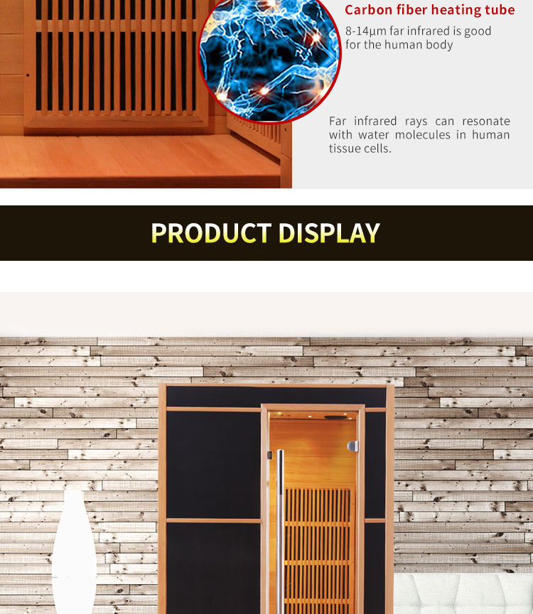 2 person new style far infrared carbon heating panel sauna room
