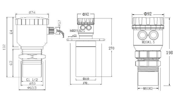 Integrated Ultrasonic level gauge water level gauge