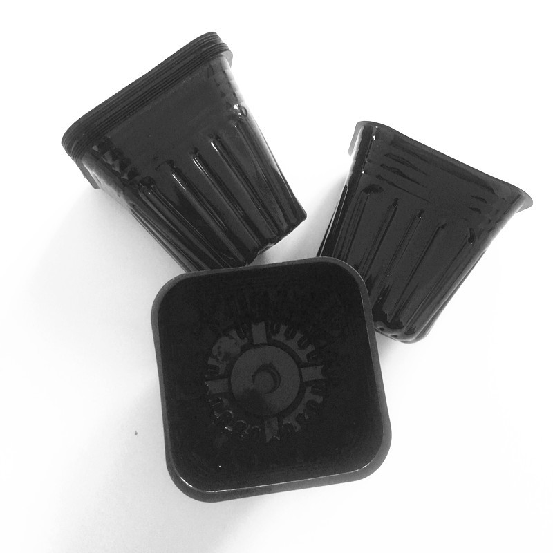 Black Plastic Soft Flower Nursery Pots UV Treatment
