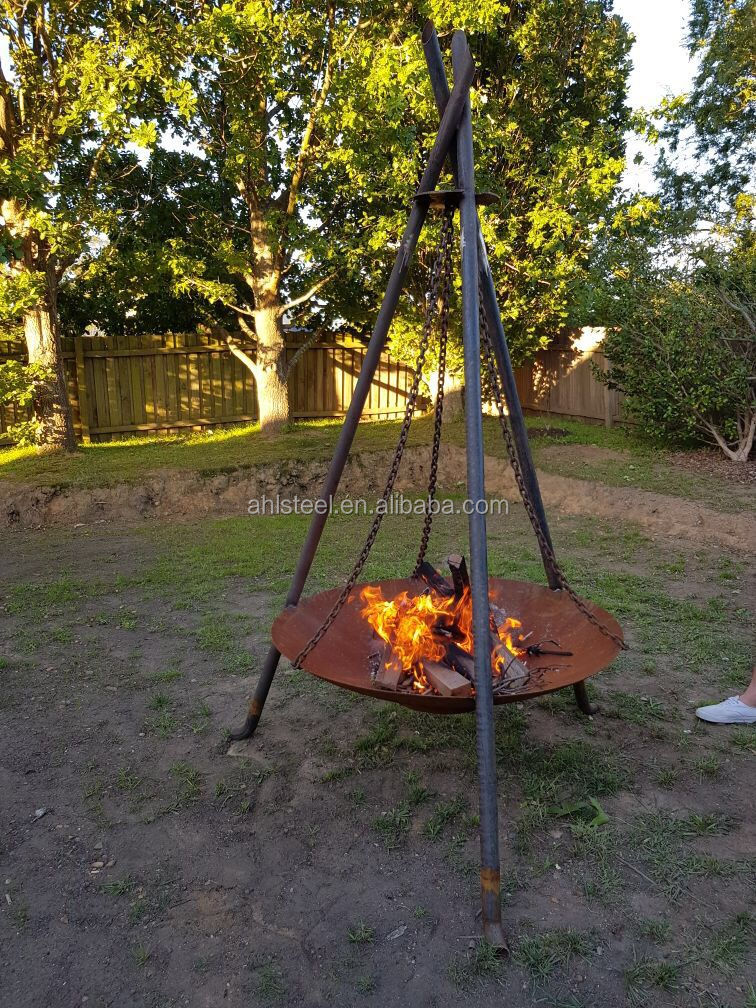 Extra Large Cauldron Fire Pit with Tripod Stand Easy Homemade