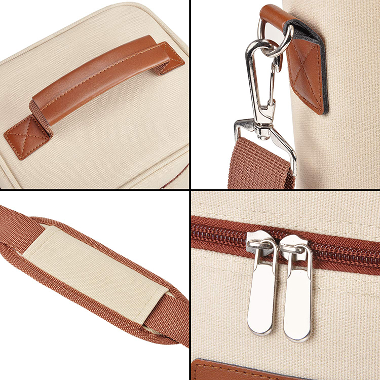 절연 와인 캐리어 토트 - 손잡이와 조절 가능한 어깨끈이 있는 4병 여행 패딩 와인 운반 쿨러 백