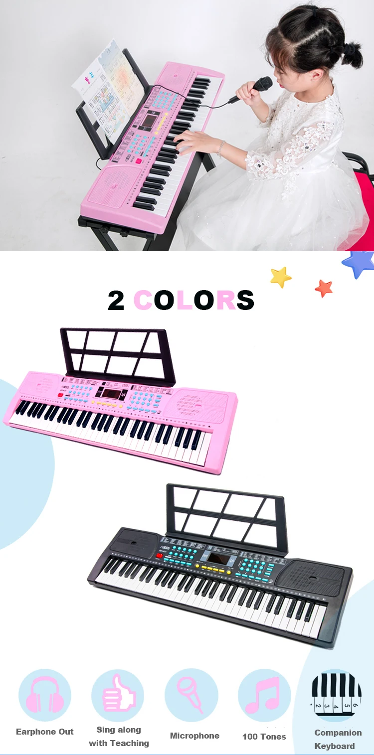 61 keys China ABS electro<i></i>nic midi semi-professio<i></i>nal musical  instruments piano  organ keyboard toy for midi organ with 2 buyers