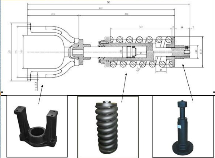EX60 PC200-3 Track Adjuster ZX200 EX200-1 Recoil Spring SK60
