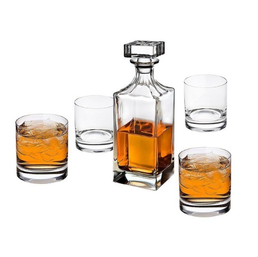 Lead Free Crystal Whiskey Decanter And Glasses Set Clear Glass Decanter Set