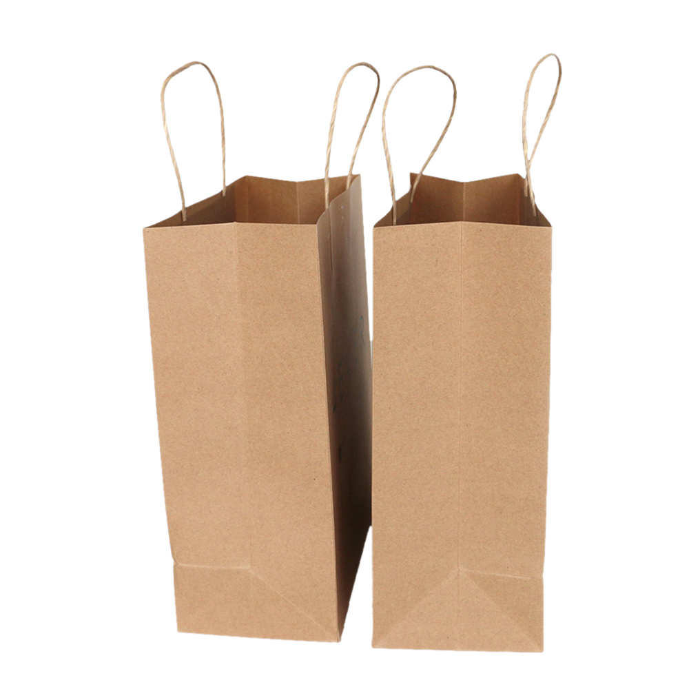 China Supplier Custom Logo Brown Kraft Paper Bags With Rope Handle Custom Logo Paper Bag
