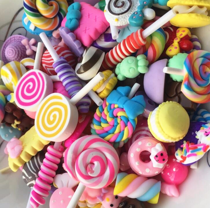 Pasta Polimerica Perline PandaHall 40 Ciondoli Colorati In Argilla Polimerica, Per Alimenti, Lecca Lecca, Gelato, Lecca, Lecca, Lecca, Caramelle, Caramelle, Con Chiusura A Kit Phone Beads