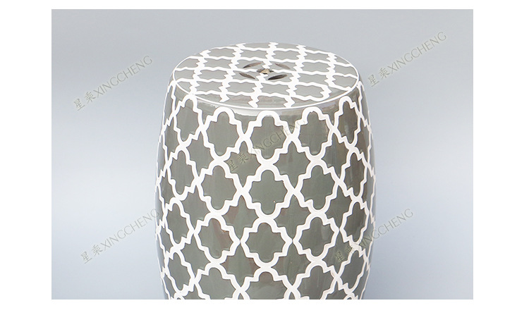 Home decoration flower standing ceramic garden drum seat Shoe changing porcelain stool in entryway  for wholesale