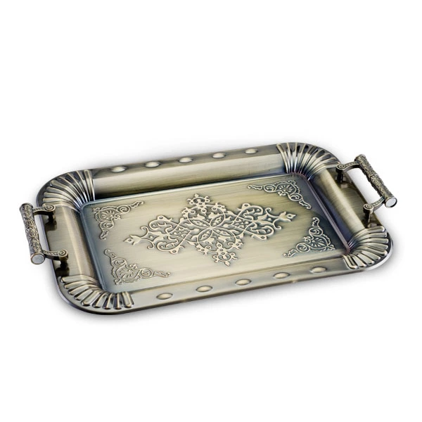 Stainless Steel Rectangle Charger Plater with Classical Design