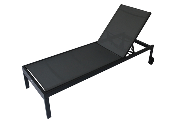 Outdoor Patio Furniture Sun Pool Loungers Aluminium With Wheels Green