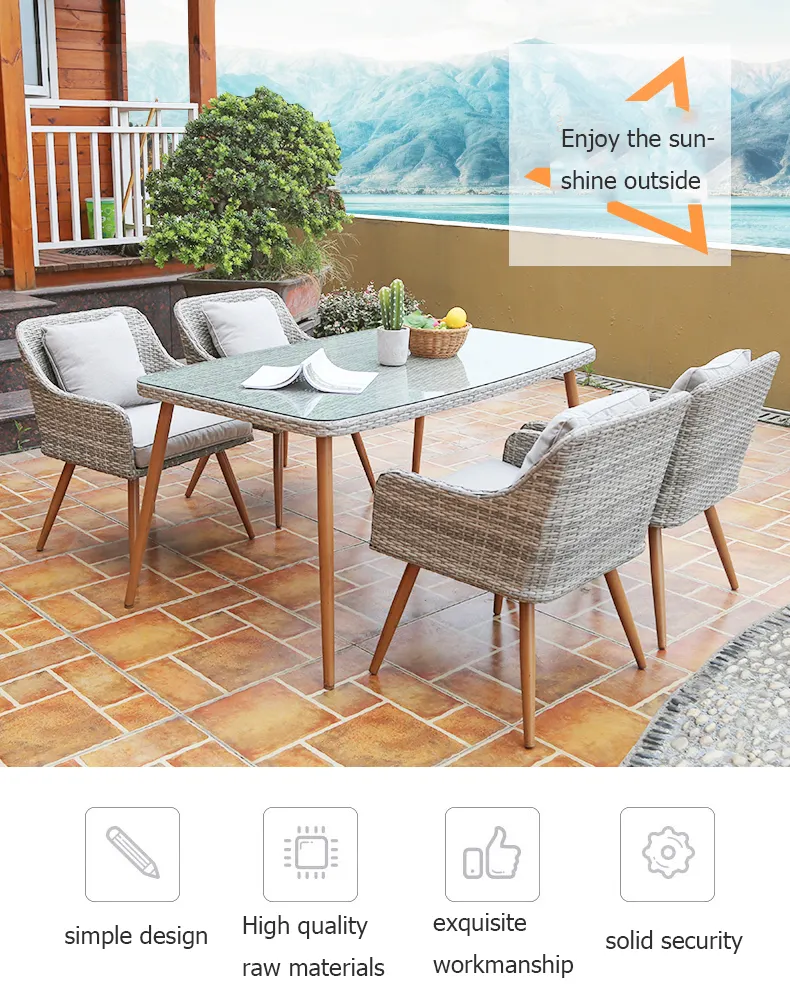 High quality garden outdoor patio furniture wicker patio chair set balcony pool patio sofa set table chair coffee salon bar