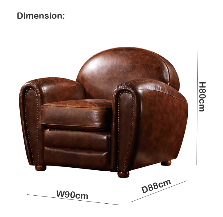 antique America vintage leather armchair genuine leather lounge chair mid century tan distressed leather club armchairs