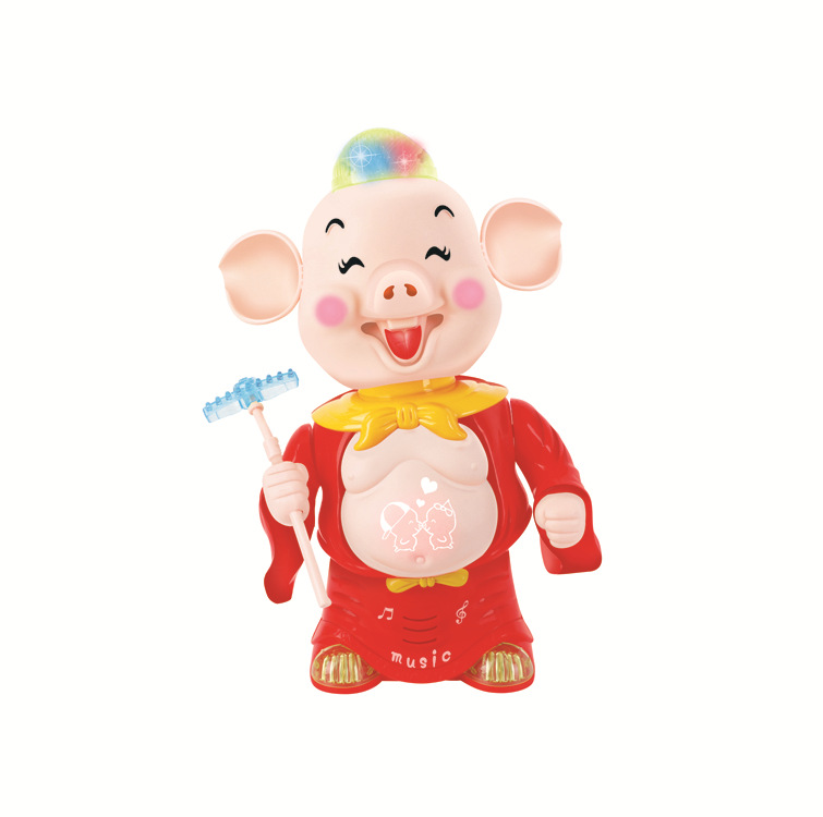 Wholesale funny electronic animal toy with light and music cute plastic Children's educational toy pig