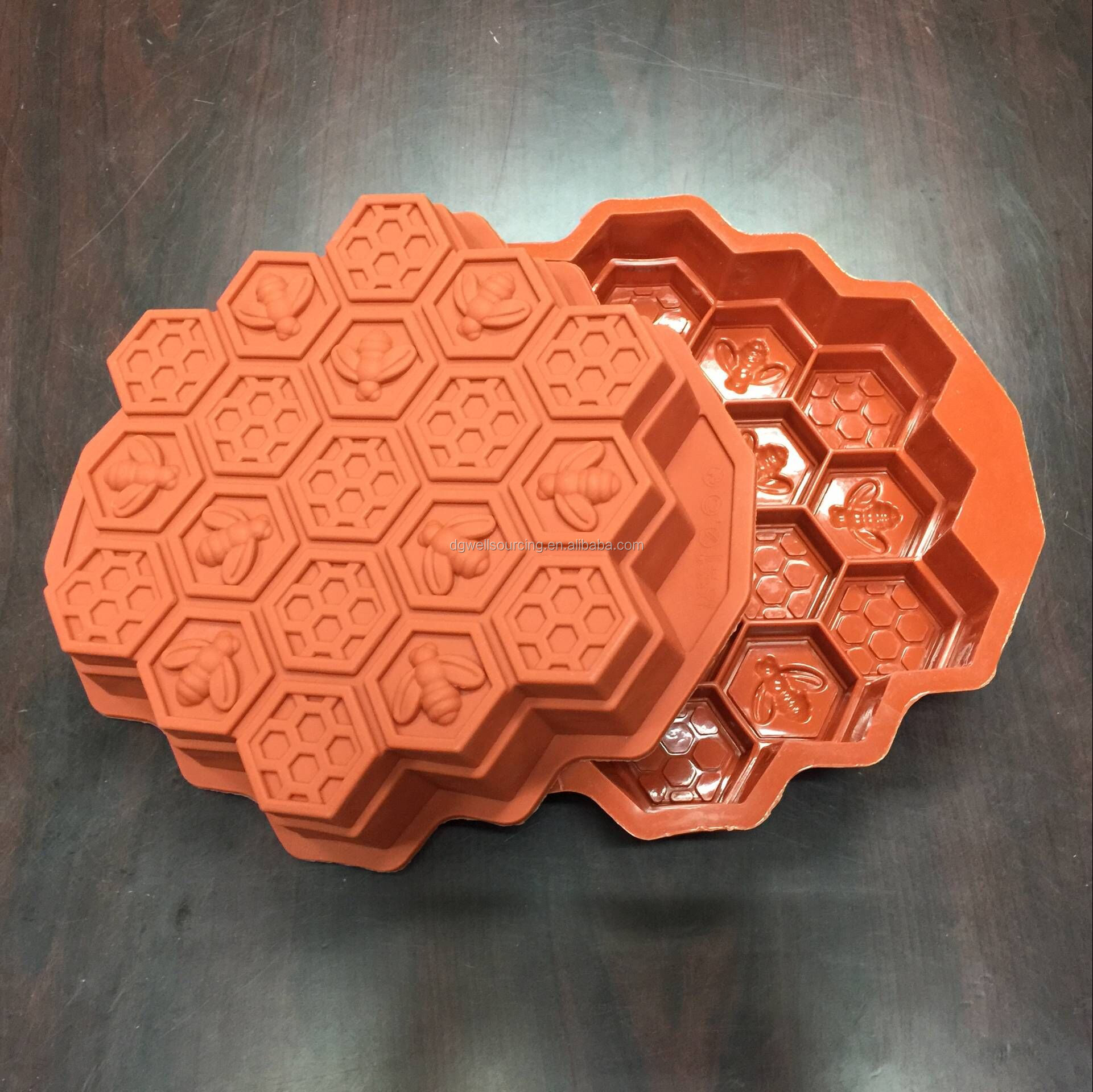 创意硅胶蜂巢蛋糕模具肥皂制作模具拉开甜点锅巧克力糖果烘焙蛋糕模具