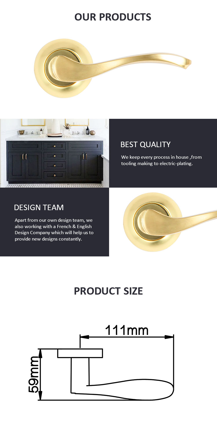 Hot selling luxury hote linternal door handle door lever handles