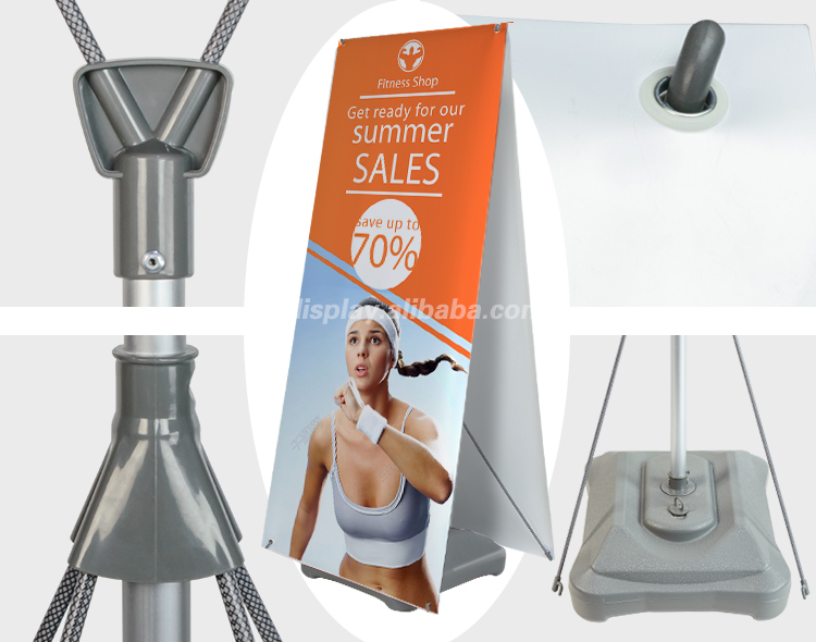 Double Side Outdoor Wind Resistant Water Base Promotion X Banner Stand