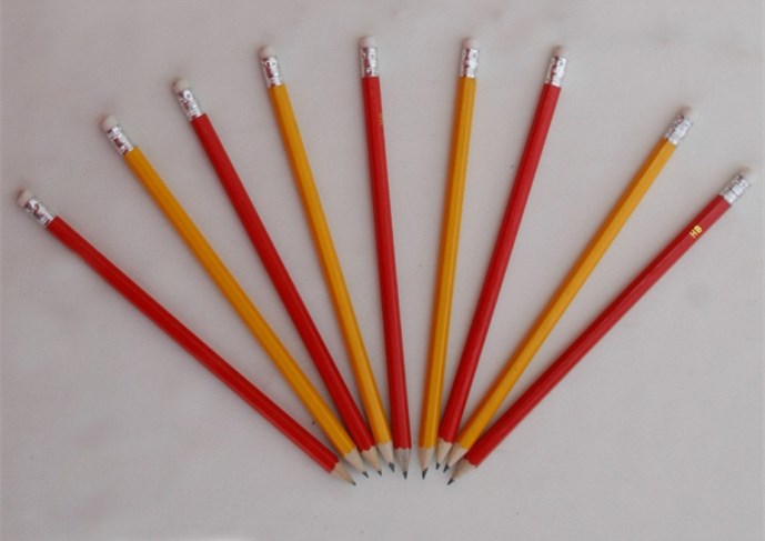 3.5 inch/7inch HB yellow pole with or without top eraser writing pencils