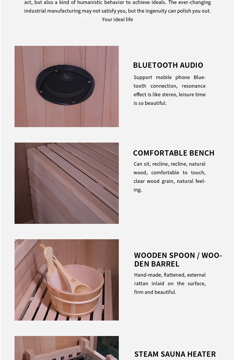 2019 new style red cedar traditional steam sauna room