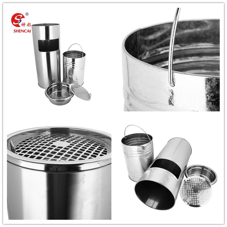 Comemcial Stainless Steel Dustbin Outdoor Waste Bin Stainless Steel Outdoor Litter Bin