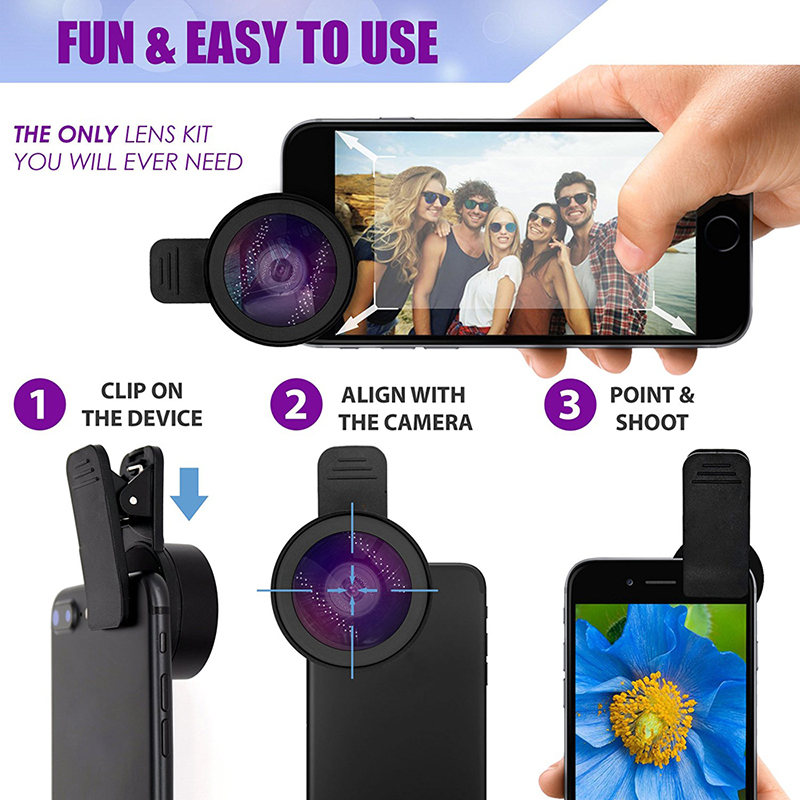 Amazon Top Seller Wide Angle 0.45X Macro Mobile Camera Phone Lens For Photography Mobile Phone & Accessories