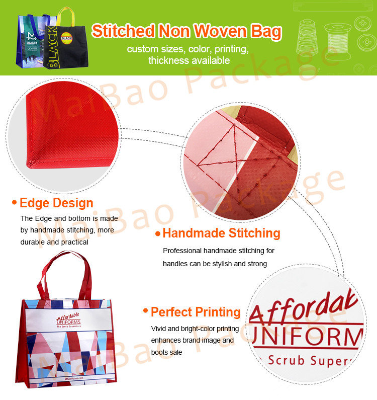 Eco friendly recyclable ultraso<i></i>nic non woven grocery shopping totes custom sustainable reusable non-woven fabric bags