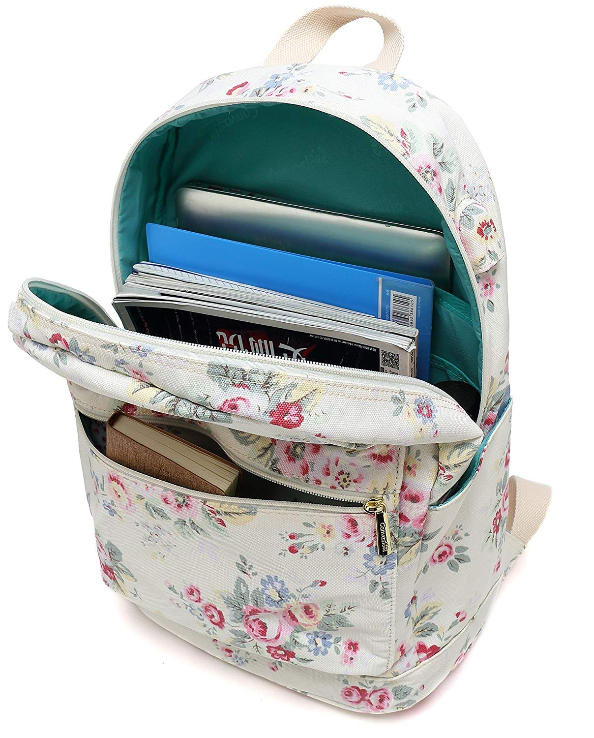 Zaino per laptop impermeabile in tela con cinghie per cuscino massaggiante e porta di ricarica USB da 15 pollici