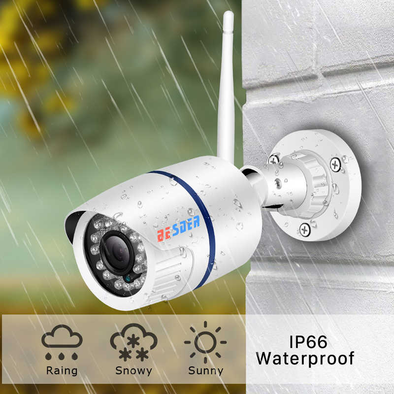 BESDER Smart Outdoor/Indoor Bullet Security Camera IP66 Waterproof Human Detection 1080P WiFi Surveillance Camera