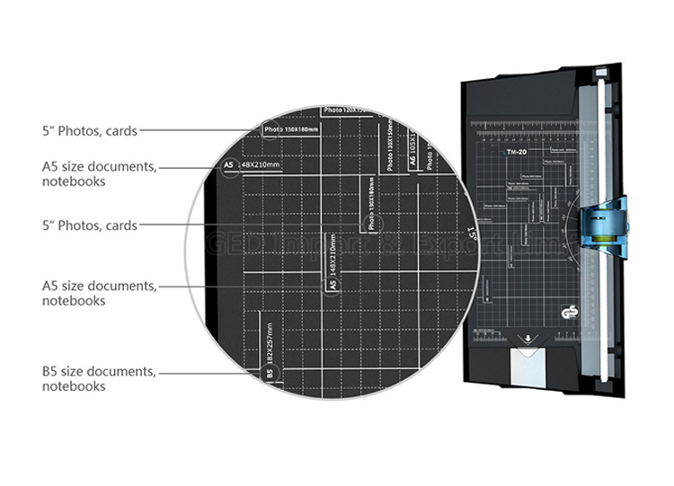 TM-20 5 IN 1 A3 Paper Trimmer Cutter A4 Hand Operated Wave Corner Round Cutting Machine A5 Manual Paper Cutter
