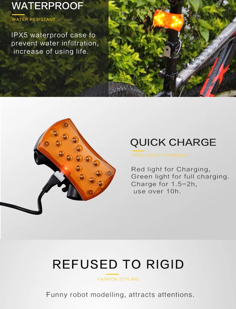 China supplier waterproof rear led bike tail light
