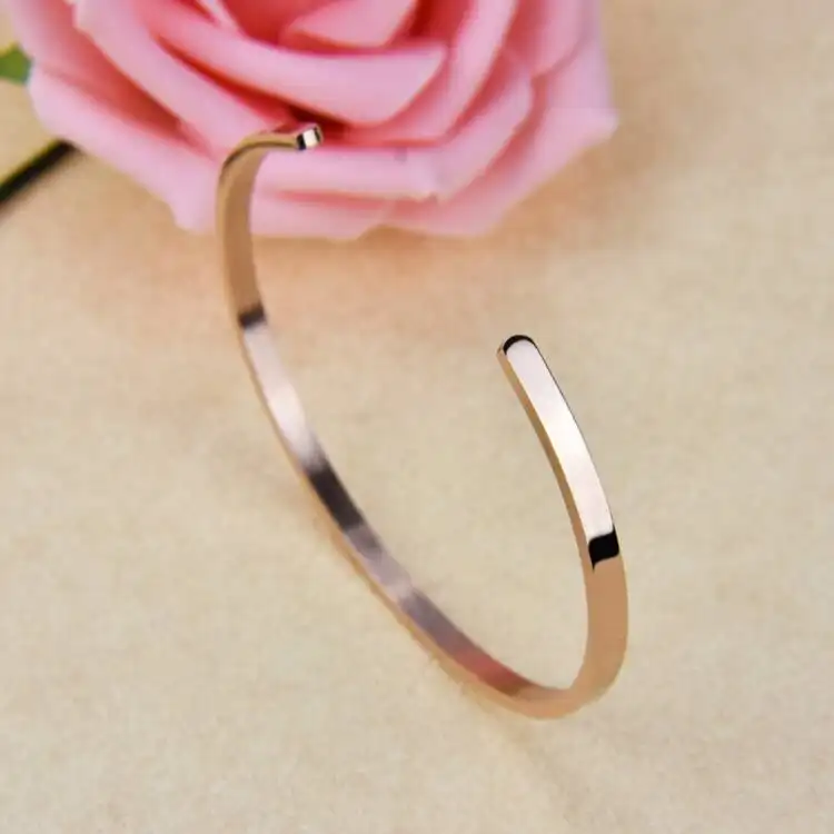 New fashion Stamped Custom Engraved Any Words Letter Stainless Steel Cuff Bracelet Bangle