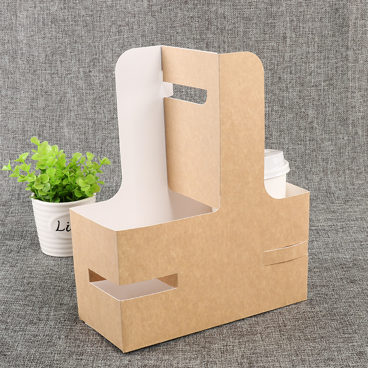 Paper Take Away Coffee Cup Holder Cup Carrier Hot Coffee Paper Cup Holder with Handle