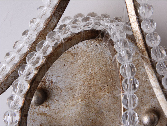 2 Heads Wall Sconce Retro Vintage Rustic Beaded crystal antique wall lamp