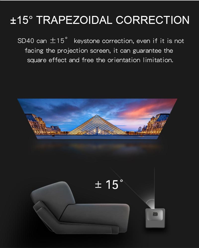 4000 Mah Battery Powered Mini Projector 480*360p Up to 1080P Portable Projector HDM Imput Projector