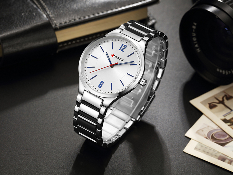 CURREN — montre à Quartz en cuir pour hommes, marque de luxe, en mode, décontractée, Sport, bracelet, horloge, 8280