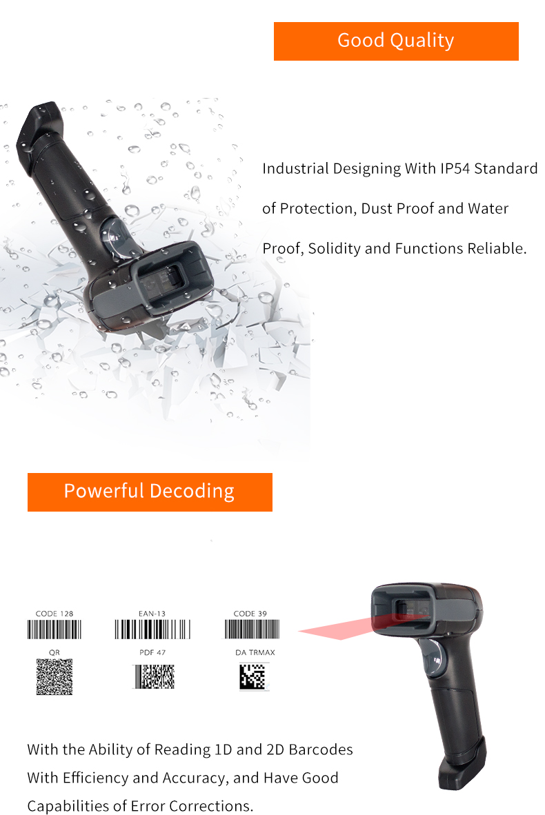 ZJ-201 Handhold barcode scanner for pos terminal/2D QR code scanner