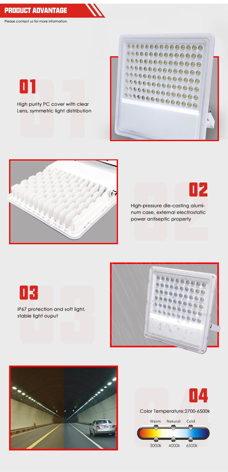 Netang dimmable PC Lens reflector 100 w outdoor LED Flood Light