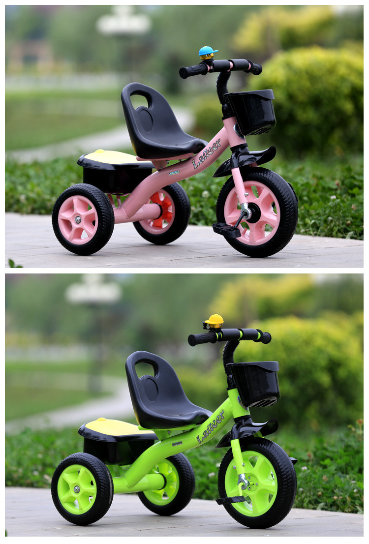 2022工厂批发儿童双人三轮车两座婴儿三轮车儿童推三轮车带后座