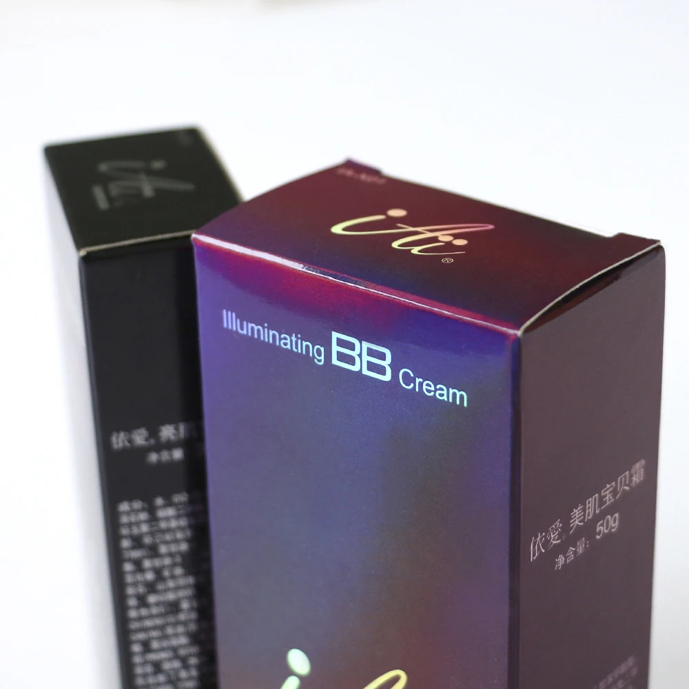 Factory customized glossy lipgloss tube face cream cosmetics packaging paper folding boxes
