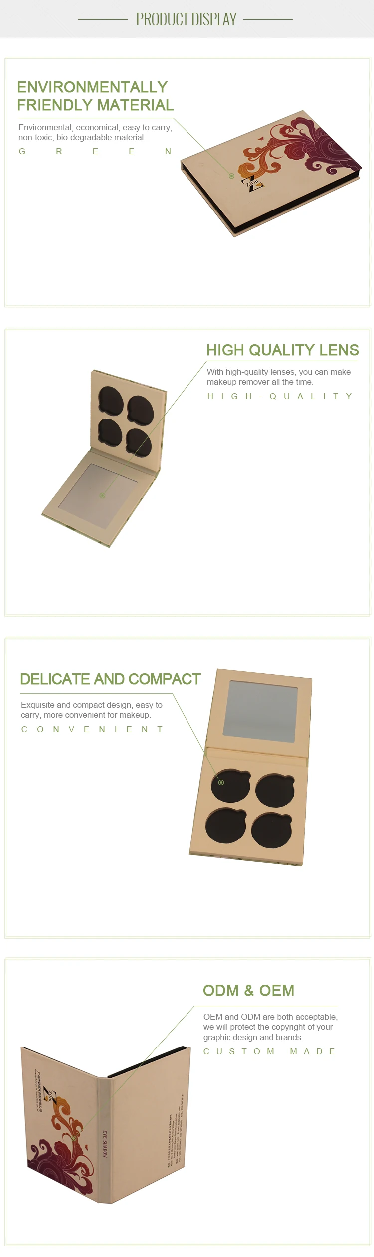 private label paper cardboard empty eyeshadow co<i></i>ntainers eyeshadow palette packaging