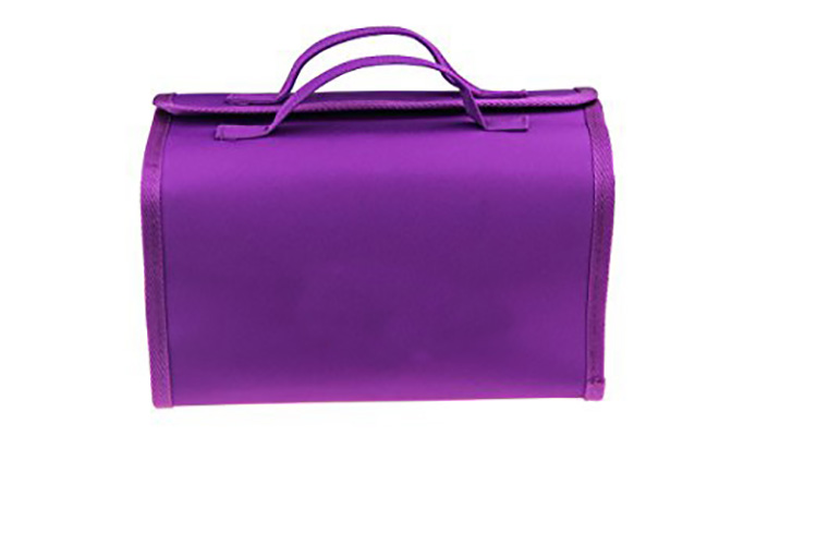 Borsa da toilette da appendere in 4 parti arrotolabile da donna con custodia in PVC staccabile