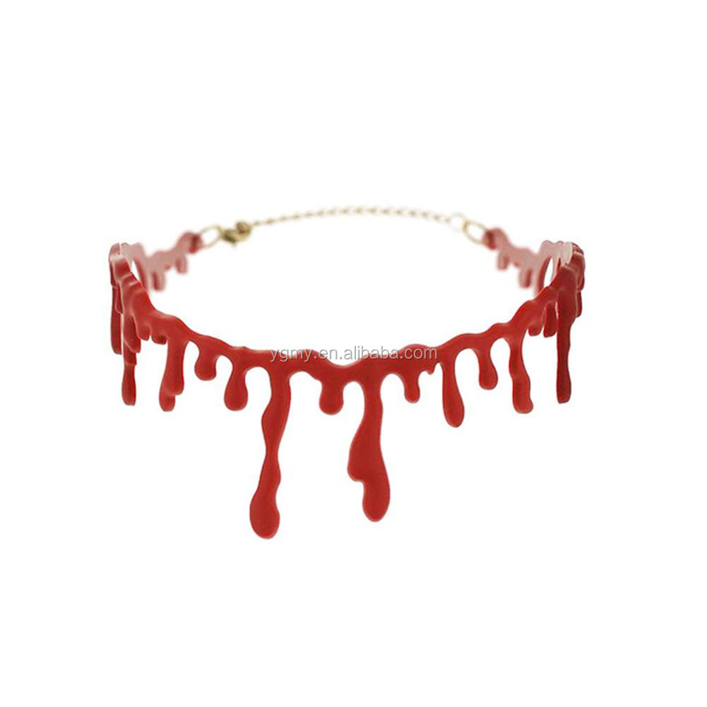 Collar De Halloween Con Gotas De Sangre De Vampiro – Choker Y Pendientes Terroríficos, Accesorio De Plástico Para Disfraces Y Fiestas De Miedo