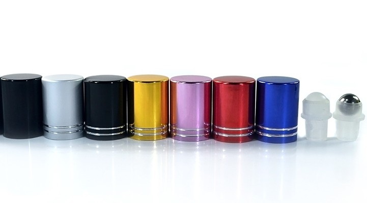 10ml Glass Cosmetic Container Colorful Roll On Bottle 10ml With Metal Screw Cap