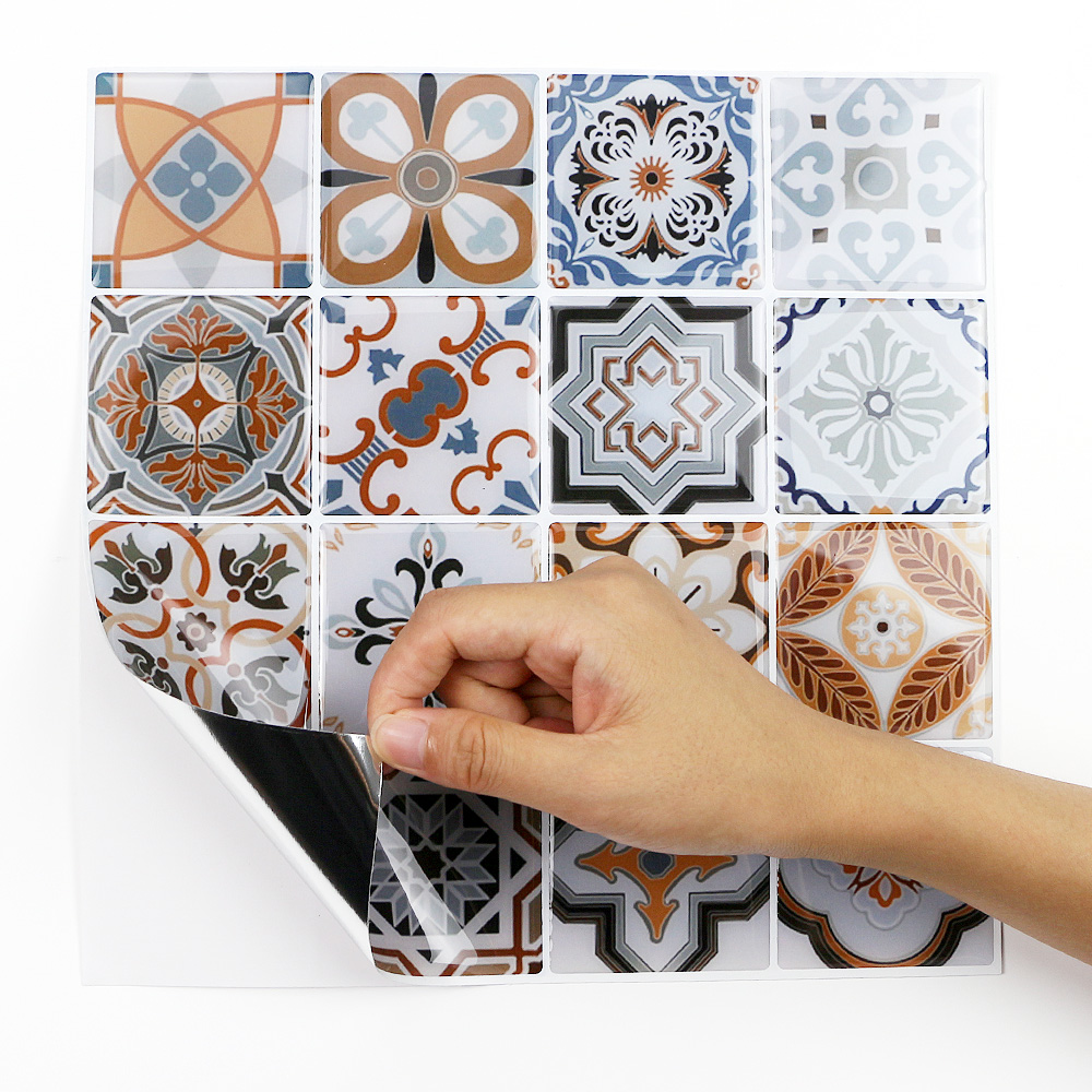 Removable waterproof custom vinyl wall stickers decal peel and stick 3D mosaic