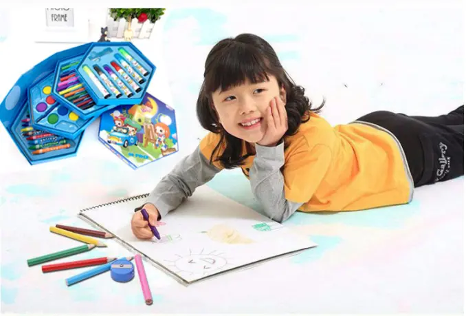 46pcs Multilayer Cartoon Kids Painting Set  School Art Set