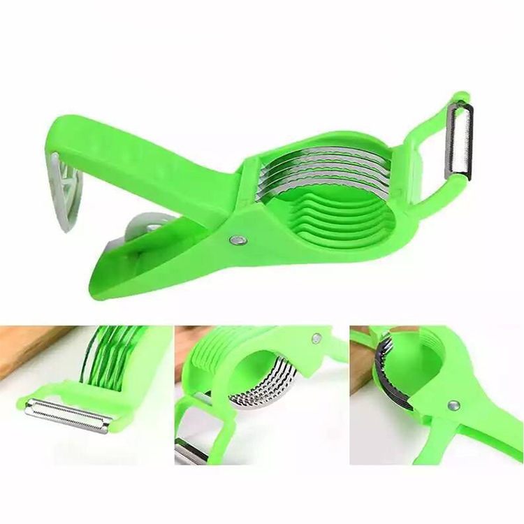 2-in-1 Peeler Slicer Plastic Multi-use Banana Cucumber Carrot Cutter Fruit Vegetable Salad Shredder Cutters