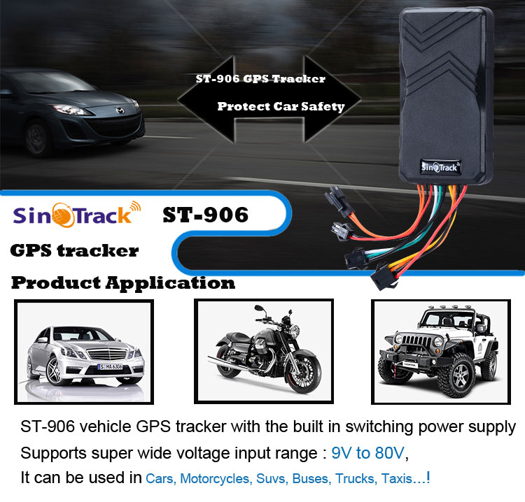 Sinotrack-système de suivi GPS ST-906, dispositif de voiture, avec contrôle vocal, bouton SOS