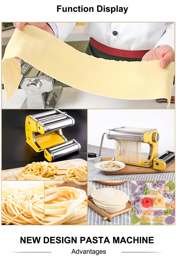 New Stainless Steel Manual Fresh Pasta Maker for Home Use