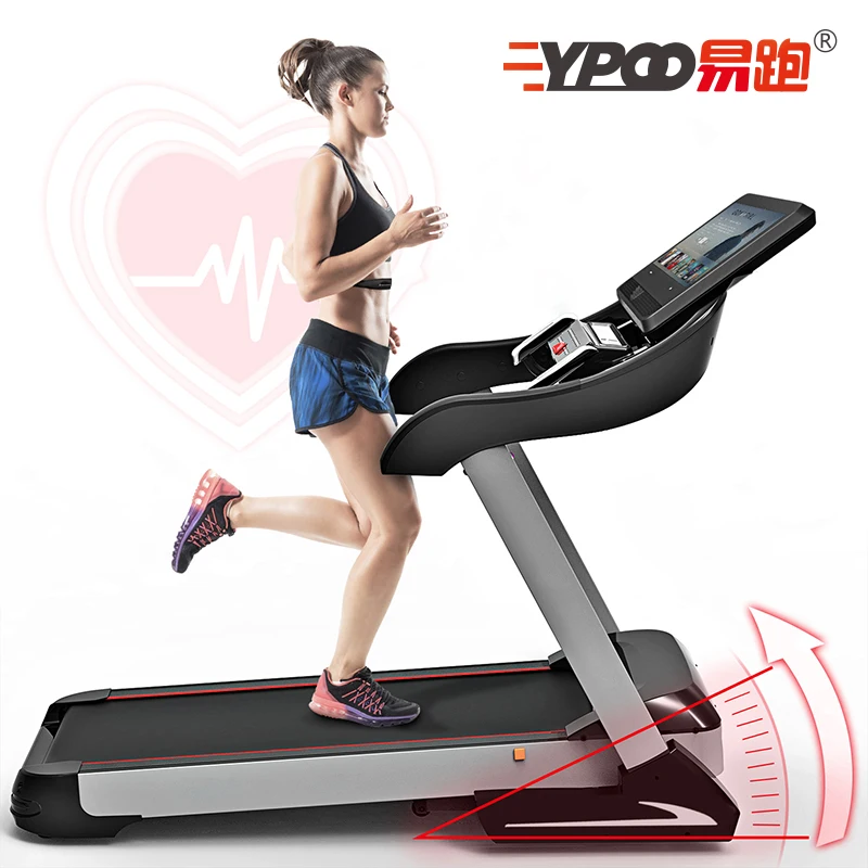 YPOO 52CM Large running belt electro<i></i>nic home treadmill with 7"LCD/10<i></i>'1TFT/15.6TV TFT screen